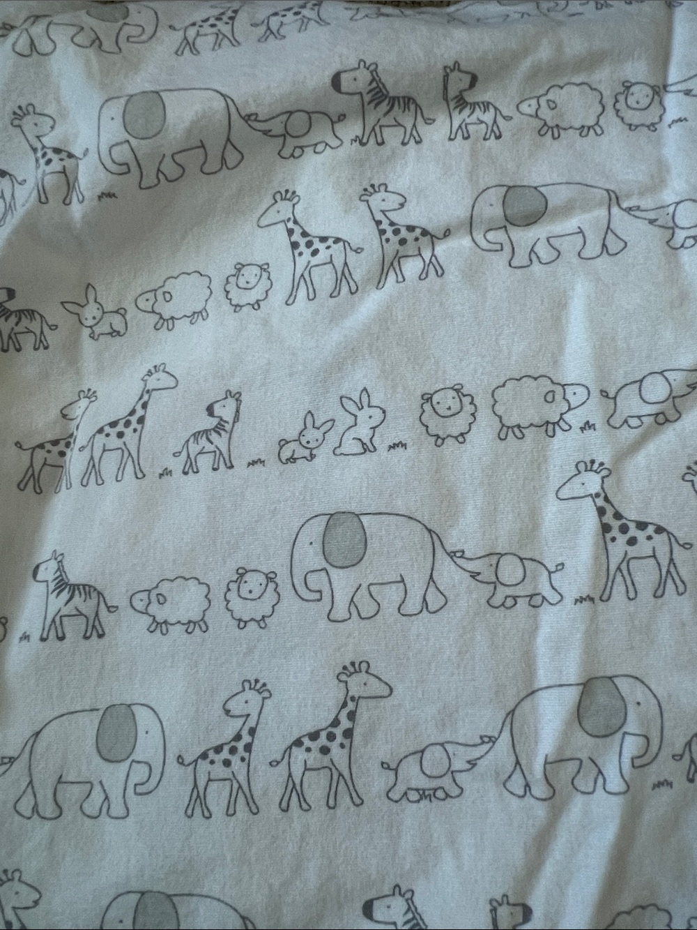 cloud island Gray & White Safari Animal crib sheet